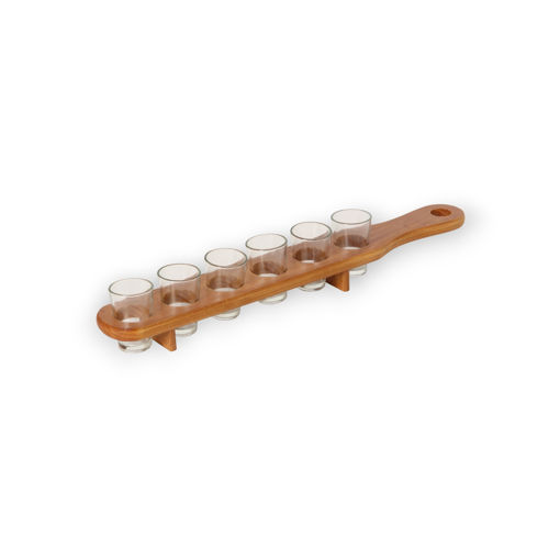 Picture of SHOOTER GLASS SET X6 W/WOODEN SLAT